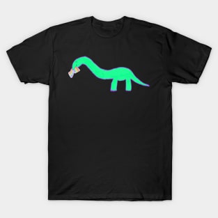 Long neck Dino with “gay bacon” T-Shirt